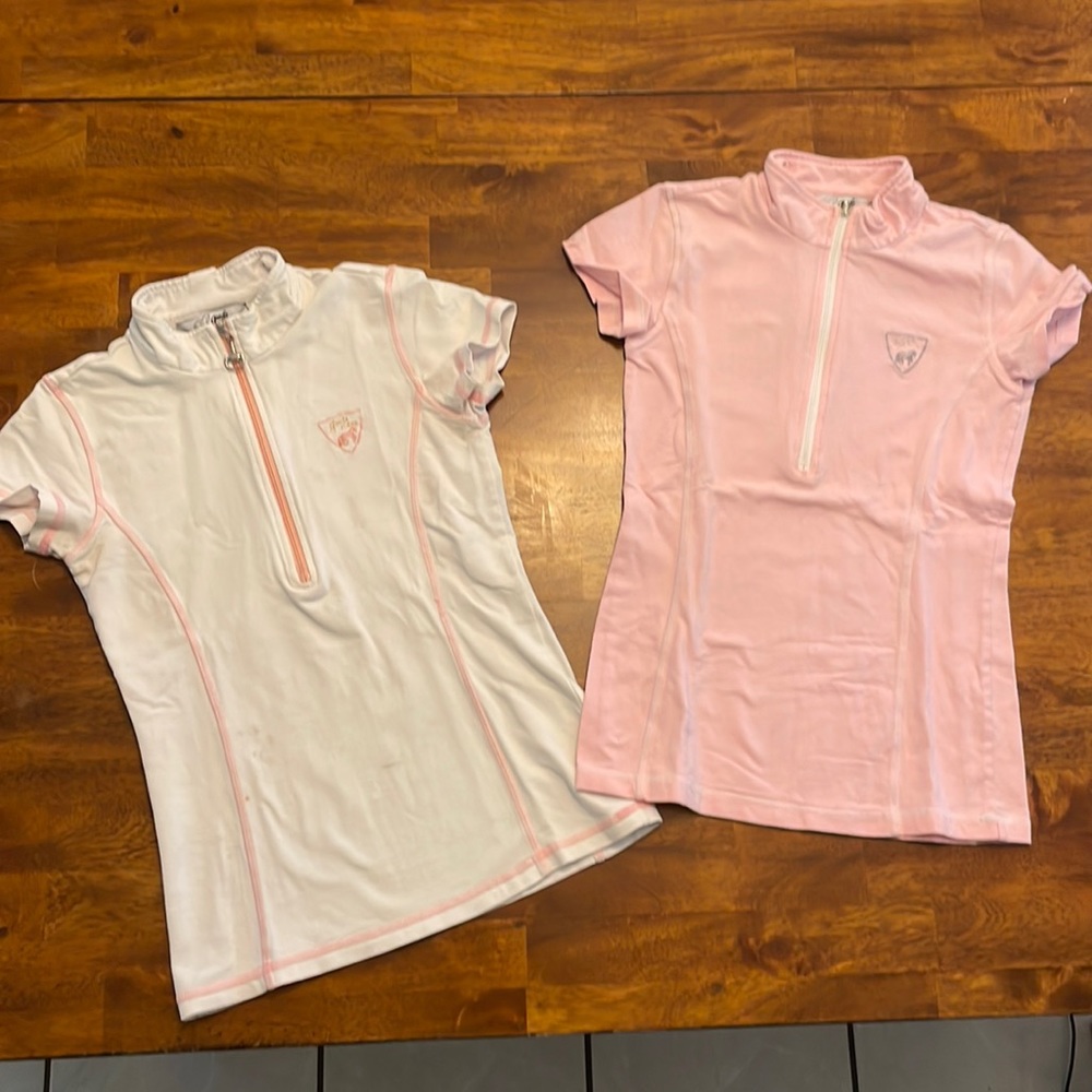 2 Goode Rider girls equestrian shirts size 14